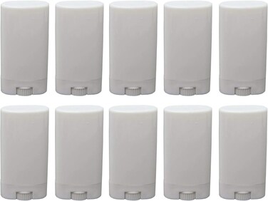 10pcs Empty Oval White Containers Small Sample Tubes Plastic Lip Balm Tubes Lipstick Tube 15ml/5ml (15ml)