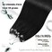 Moresoo Microlink Hair Extensions Human Hair Jet Black Micro Bead Hair Extensions Real Human Hair Black Micro Link Hair Extensions Micro Loop Hair Extensions Real Human Hair Black #1 50G/50S 24Inch