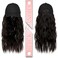 Qlenkay Baseball Hat Wig 24in Long Curly Wavy Extensions Synthetic Hairpiece Adjustable Cap Attached 2B Wave Hair for Women Dark Brown