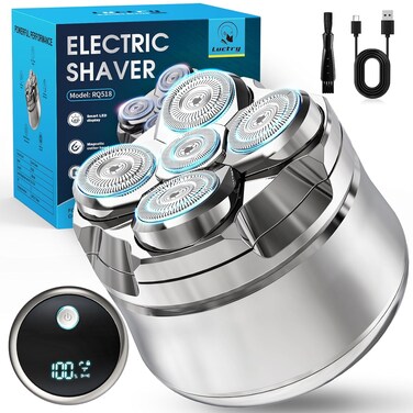 Head Shavers for Bald Men, Magnetic Electric Razor Hair Trimmer Cordless Rechargeable Electric Shavers for Men 100% Waterproof Dry &amp; Wet Grooming Kit with Led Display