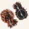 Drawstring Ponytail for Black Women, Afro Puff Kinky Curly Hair Ponytail Extension with Bangs Updo Natural Hair Ponytail (T30 Natural Black/Middle Brown)
