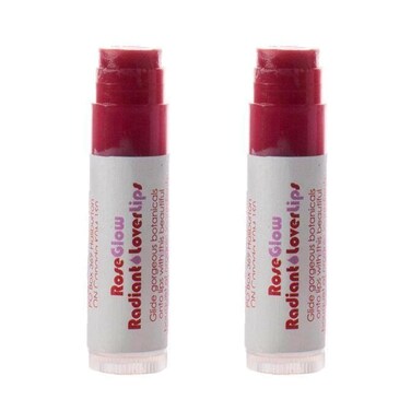 Living Libations - Organic 'Rose Glow Lover Lips' Lip Balm   Natural, Wildcrafted Clean Beauty (2-pack)
