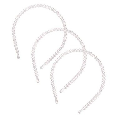 3 PCS Pearl Hair Bands for Women Imitation Pearl Headband Lady Full Pearl Bead Fashion Stylish Headband Wedding Party Bridal Hair Hoop