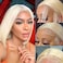 T Part Lace Front Bob Wigs 613 Blonde Virgin Hair Straight 12 Inch 13x1x4 Lace Short Bob Glueless Pre Plucked Hairline MIddle Part Bleached Knots Blonde Human Hair Wigs With Baby Hair 180% Density