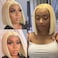 T Part Lace Front Bob Wigs 613 Blonde Virgin Hair Straight 12 Inch 13x1x4 Lace Short Bob Glueless Pre Plucked Hairline MIddle Part Bleached Knots Blonde Human Hair Wigs With Baby Hair 180% Density