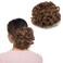 Benehair Messy Bun Hair Piece with Combs Clip in Bun Scrunchie Juva Bun Dish Fluffy Wavy Hair Updo Easy Stretch Big Chignon Short Ponytail Hairpiece for Women Light Brown 90g
