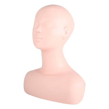 Esthetics Mannequin Head with Shoulders, Large Multi Function PVC Manikin Head Soft Cosmetology Simulation Training Mannequin Head Model for Facials Massage Makeup Practice Wigs Hat Display