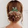Bridal Crystal Hair Comb Rhinestone Hair Piece Prom Party Festival Wedding Hair Accessories for Women and Girls (Green)