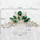 Bridal Crystal Hair Comb Rhinestone Hair Piece Prom Party Festival Wedding Hair Accessories for Women and Girls (Green)