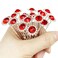 20Pcs Bridal Hair Pins Crystal Sunflower Rhinestone U-Shaped Wedding Hair Pieces Accessories for Women Girls Party (Red)