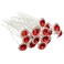 20Pcs Bridal Hair Pins Crystal Sunflower Rhinestone U-Shaped Wedding Hair Pieces Accessories for Women Girls Party (Red)