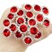 20Pcs Bridal Hair Pins Crystal Sunflower Rhinestone U-Shaped Wedding Hair Pieces Accessories for Women Girls Party (Red)