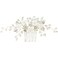 Flower Bridal Hair Vine Pieces with Comb Pearl Floral Rhinestone Leaf White Wedding Hair Pin Accessories for Women and Girls (White Flower Silver Leaf)