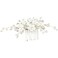 Flower Bridal Hair Vine Pieces with Comb Pearl Floral Rhinestone Leaf White Wedding Hair Pin Accessories for Women and Girls (White Flower Silver Leaf)