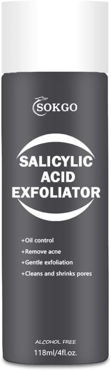 Salicylic Acid Exfoliator, Gentle BHA Exfoliating Toner, Facial Cleanser for Blackheads, Pores, Wrinkles, Acne, Fine Lines, for Women &amp; Men