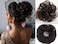 100% Human Hair Messy Bun Hair Pieces Drawstring Hair Scrunchie Wedding Donut Hair Ring Daily Hair Bun Lady Styling Tool Hair Accessories for Women Girls (BlackBrown)