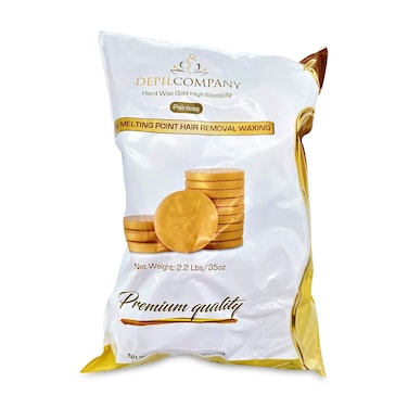 Gold, Natural Hard Hair Removal Wax, Low Melting Point, For Hair Removal Anywhere On The Body, 2.2 Pounds