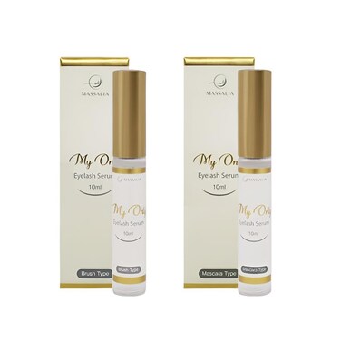 My Only Eyelash Serum - 2 Step Lash System, Mascara &amp; Brush Applicator SET, Eyelash Enhancing Serum, Made in KOREA (2-Pack, 10ml Each)