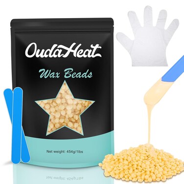 Hard Wax Beads for Hair Removal Sensitive Skin,1lb Bulk Brazilian Coarse Waxing for Bikini, Face, Eyebrow, Back, Chest, Legs, Armpit, Waxing Beads for Women Men, Cream