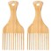 OIIKI Bamboo Combs for Afro Hair, Beard Pick for Men, Wide Tooth Comb for Curly Wavy Thick Long Hair, Women's Hair Styling Accessories (2pcs)