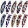 OIIKI Rhinestone Snap Hair Clips for Women 10pcs, Sparkly Glitter Crystal Hair Clips Barrettes Bling Diamond Fancy Hair Snap Clips Hairpins for Girls Wedding Decorative Hair Accessories