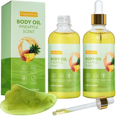2 Pack Body Oil after Shower Scented Body Oil for Women, Body Oils for Women Dry Skin, Body Juice Pineapple Body Oil Hydrating Body Oil