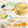Turmeric Face Clay Mask, Under Eye Cream Skincare Kit, 1pack Vitamin C B5 Deep Cleansing Facial Mask Overnight Face Mask for Pores, 2pc Hydrating Eye Cream for Dark Circles, Puffiness