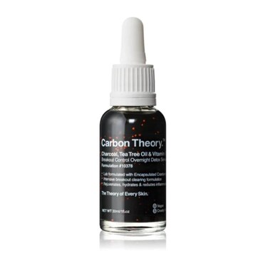 Carbon Theory   Charcoal, Tea Tree Oil &amp; Vitamin E Overnight Detox Facial Serum   30ml