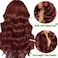 26 Inch Reddish Brown Lace Front Wigs Human Hair 13&times;6 HD Lace Body Wave Aubrun Brown Front Wig Pre Plucked Red Human Hair Colored Wig 180% Density