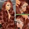 26 Inch Reddish Brown Lace Front Wigs Human Hair 13&times;6 HD Lace Body Wave Aubrun Brown Front Wig Pre Plucked Red Human Hair Colored Wig 180% Density