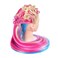 Mannequin Head with Long Synthetic Fiber Colorful Hair Styling Training Head 26-28inch Manikin Cosmetology Doll Head Hairdressing Training Model for Cutting Braiding Practice and Free Clamp Holder