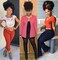 CINHOO Afro High Puff Hair Bun Drawstring Ponytail With Bangs Synthetic Short Kinkys Curly Pineapple Pony Tail Clip in on Wrap Updo Hair Extensions for African American Women (4#)
