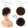 CINHOO Afro High Puff Hair Bun Drawstring Ponytail With Bangs Synthetic Short Kinkys Curly Pineapple Pony Tail Clip in on Wrap Updo Hair Extensions for African American Women (4#)