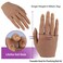Nail Hand Practice Silicone Female Mannequin Life Size Hand as Sketch Nail Practice Hands Jewelry Ring Glove Watch Display with Nail 18cm (Right hand, Light brown)