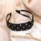 Rhinestone Rattan Headband Straw Headbands Fashion Rattan Wide Head Band Boho Headband Summer Bohemian Woven Headwear Hair Head Knot Headband for Woman Girl Hair Accessories(black)