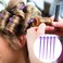 100pcs Brush Hair Roller Pick, Plastic Hair Roller Locking Tools, Hair Curler Roller Pin Rod Crochet Accessories for Women Girls Hair Curling Styling- Purple