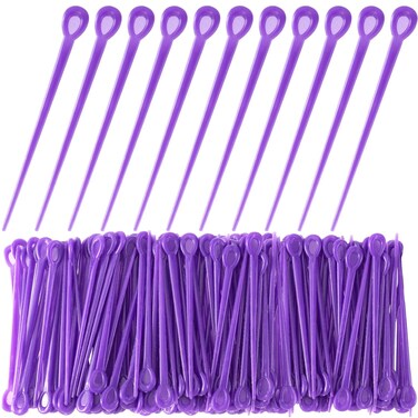 100pcs Brush Hair Roller Pick, Plastic Hair Roller Locking Tools, Hair Curler Roller Pin Rod Crochet Accessories for Women Girls Hair Curling Styling- Purple