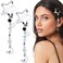 2pcs Star Tassels Hair Clips for Women, Non-Slip 2000s Y2k Hair Snap Barrettes, Cute Moon Beaded Pendant Hair Pin Accessories for Braid Long Short Thin Thick Hair- Silver
