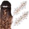 2Pcs Rhinestone Hair Clips Sparkly Crystal Pearl Hair Barrettes Fancy Hair Pin Wedding Prom Formal Dance Accessories for Thick Long Hair Bride Women Girls