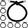8pcs Black Knotted Hair Ties for Women, Non-Slip Elastic Hair Rope Ponytail Holders, Adjustable Stretchy Rubber Hair Bands Accessories for Thick Thin Hair