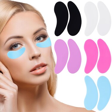 5 Pairs Silicone Under Eye Patches, Reusable Under Eye Mask Pad, Lower Lash Isolation Pads Skin Care Beauty Tool for Reduce Wrinkles and Fine Lines