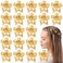 20 Pcs Mini Flower Claw Clips 0.69inch Small Gold Hair Clips Cute Metal Hair Barrettes Accessories for Women Girls Teens Thin Thick Long Short Hair
