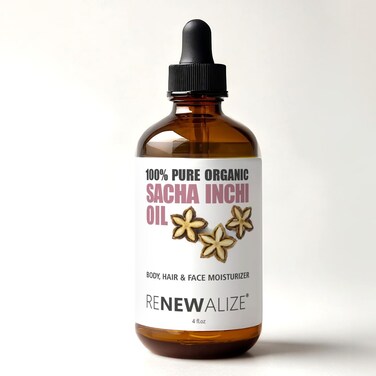 Organic SACHA INCHI SEED OIL   100% Pure All Natural Cold Pressed   Large 4 oz Glass Bottle   Locks in Moisture For Face Body and Hair