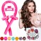 Hair Rollers, Heatless Night Curls Band for Dreamy Curls, Non Slip Silk Hair Curlers Styling Set for Long Hair (Pink)