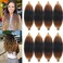 16 Inch Springy Afro Twist Hair 8 Packs Marley Twist Braiding Hair Pre-fluffed Spring Twist Hair Kinky Hair Afro Twist Hair Marley Hair for Faux Locs (16 Inch (Pack of 8), T1B/30/27#)