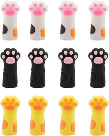 12Pcs Silicone Nipper Protective Cover Tweezers Cap Nail Scissors Shell Pedicure Tool