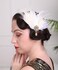 Aimimier Bridal 1920s Flapper Feather Hair Clip Crystal Teardop White Feather Roaring 20s Headpiece Prom Party Festival Hair Jewelry for Women