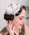 Aimimier Bridal 1920s Flapper Feather Headband with Crystal Head Chain Tassel White Feather Roaring 20s Headpiece Prom Party Festival Hair Accessories for Women