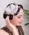 Aimimier Bridal 1920s Flapper Feather Headband with Crystal Head Chain Tassel White Feather Roaring 20s Headpiece Prom Party Festival Hair Accessories for Women