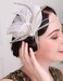 Aimimier Bridal 1920s Flapper Feather Headband with Crystal Head Chain Tassel White Feather Roaring 20s Headpiece Prom Party Festival Hair Accessories for Women